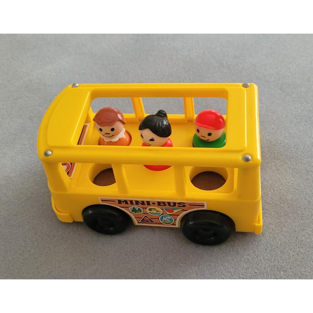 FISHER PRICE Little People Yellow Mini Bus-#141/Vintage 1988-Pampers Promotional - Picture 6 of 11